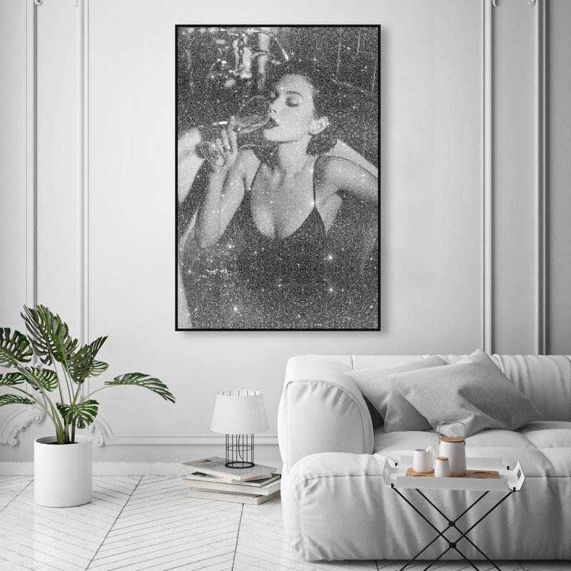 Darkened Glow Print by Oliver Gal, 37"H x 25"W, Black Floater Frame