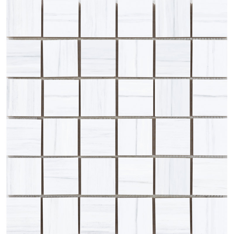 Carreau de mosaïque pour mur et plancher en porcelaine Lux 2 "x 2" Lux, Blanc
