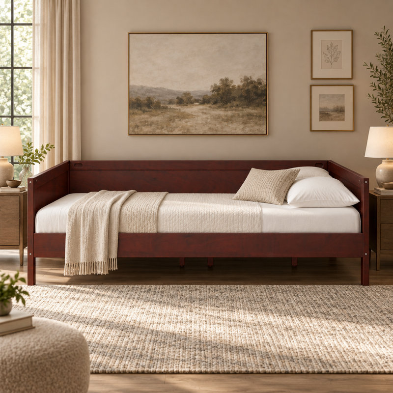 Solid Wood, Lit simple, Noyer foncé