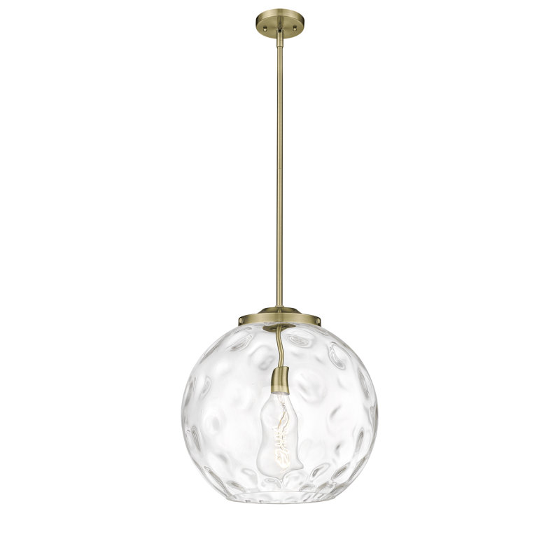 Luminaire sphère suspendu à 1 lumière Ralph, Laiton antique