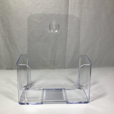 1 Tier Leaflet Holder Bi-Fold 6" Literature Holder Clear Acrylic Wall Mountable by FixtureDisplays