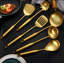 Ensemble d'ustensiles de cuisine 6 pièces en acier inoxydable pour la cuisine, comprenant une cuillère à rainures, une louche à soupe, une spatule et plus encore