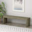 Acacia Wood Dining Bench, Light Grey Oak