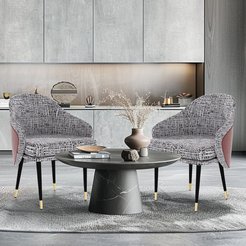 Aashiya 38.5cm H Linen Upholstered Upholstered Back Armchair, Grey/Red