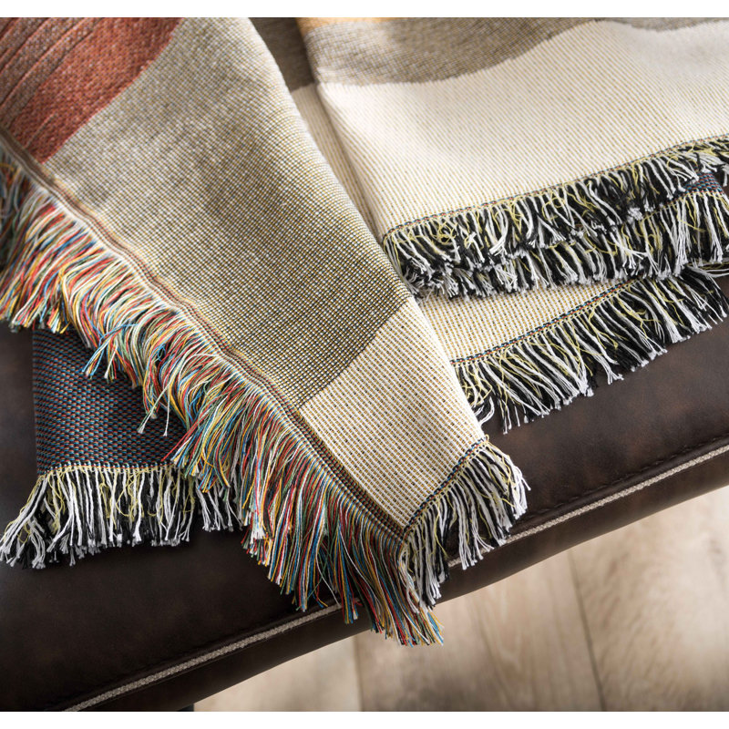 Sunset Mountain Woven Jacquard Throw/Tapestry