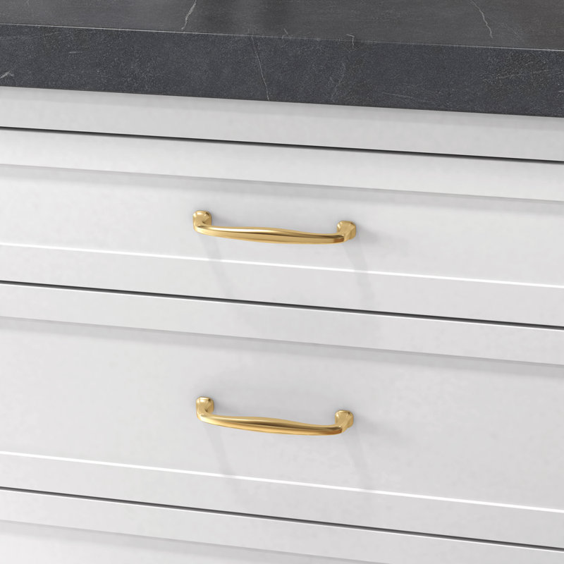 4395 Severin Fayerman Collection B Pull, 6" CTC, Polished Brass