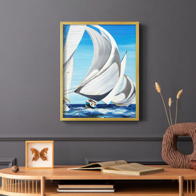 «On the Open Sea», reproduction encadrée - bois massif