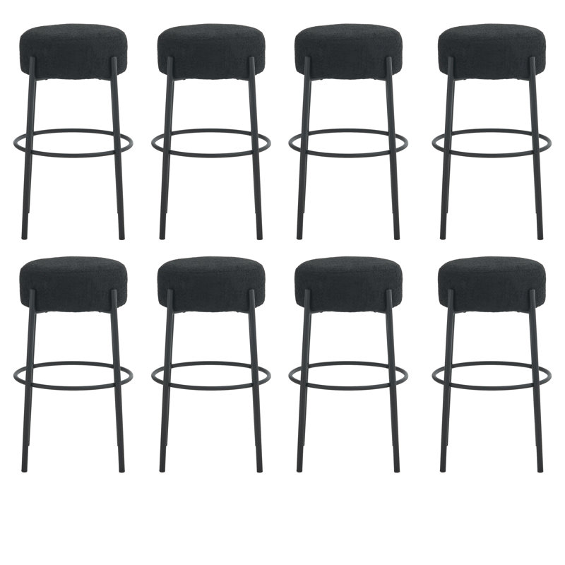 Tabouret de bar Kynlee, 8, Gris foncé, Tabouret de bar (siège d'une hauteur de 30 po)