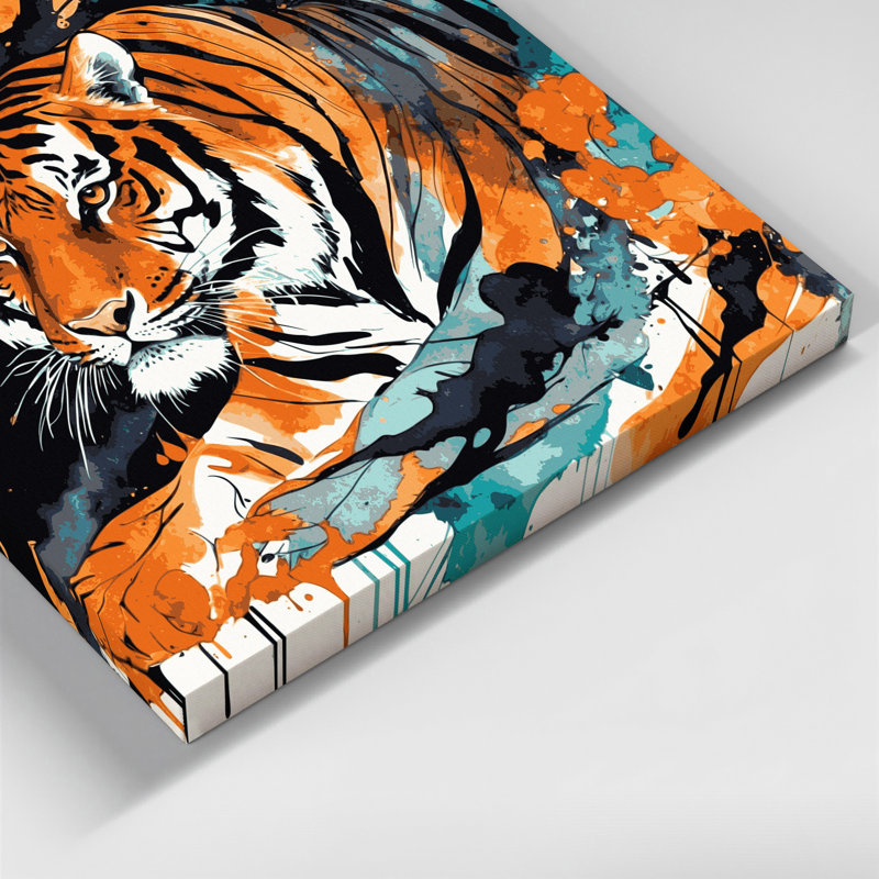 «Big Cats Tigers», art mural sur toile brune, H 24 po x l 36 po
