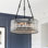 6-Light Adjustable Black Crystal Round Chandelier 