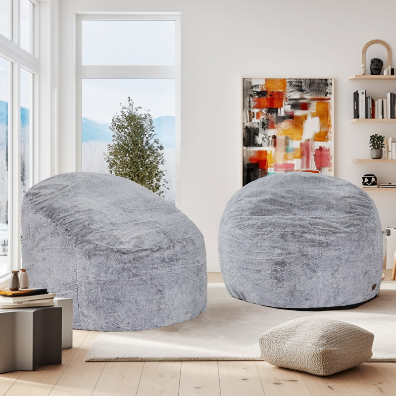 Fauteuil à billes, fauteuil à billes en mousse à mémoire de forme, fauteuil à billes en fausse fourrure moelleuse, fauteuils confortables pour le salon, les chambres à coucher, la détente, la lecture, les jeux vidéo