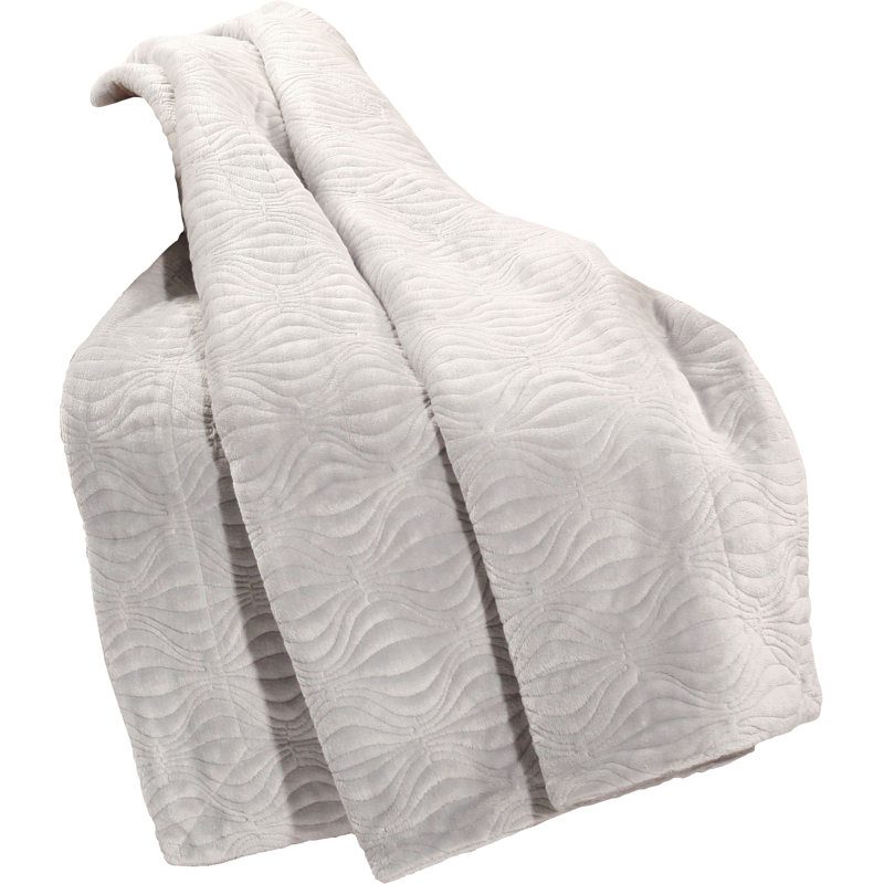 Quilted Throw Blanket, Silver Grey