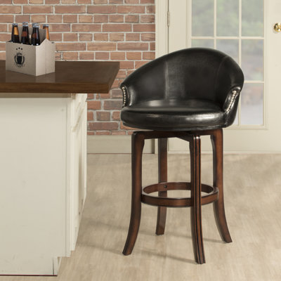 Arren Swivel Upholstered Counter Stool with Metal Frame