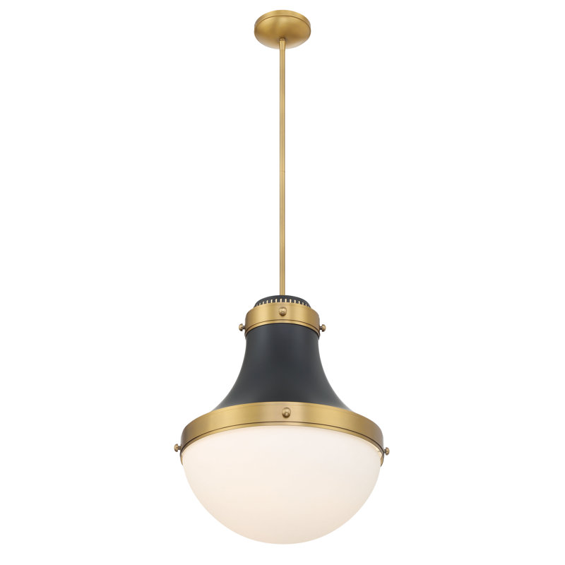 1 LIGHT PENDANT, Legacy Brass/Dark Matte Black