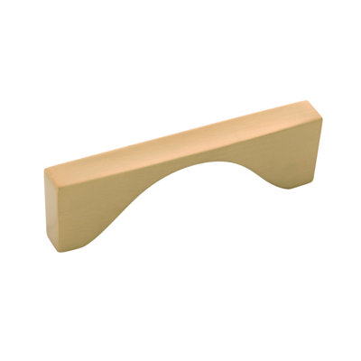 Channel Collection Handle Pull -  3" Center to Center Cabinet Pull Brushed Golden Brass - Contemporary Hardware for Drawers & Cabinets