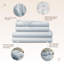 Draps 100% coton biologique pour grand lit - Draps certifiés biologiques GOTS avec poche profonde et tissage en satin de coton respirant et confortable qui devient plus doux à chaque lavage - Ensemble de luxe 4 pièces (poudre, grand)-117278024-117278029