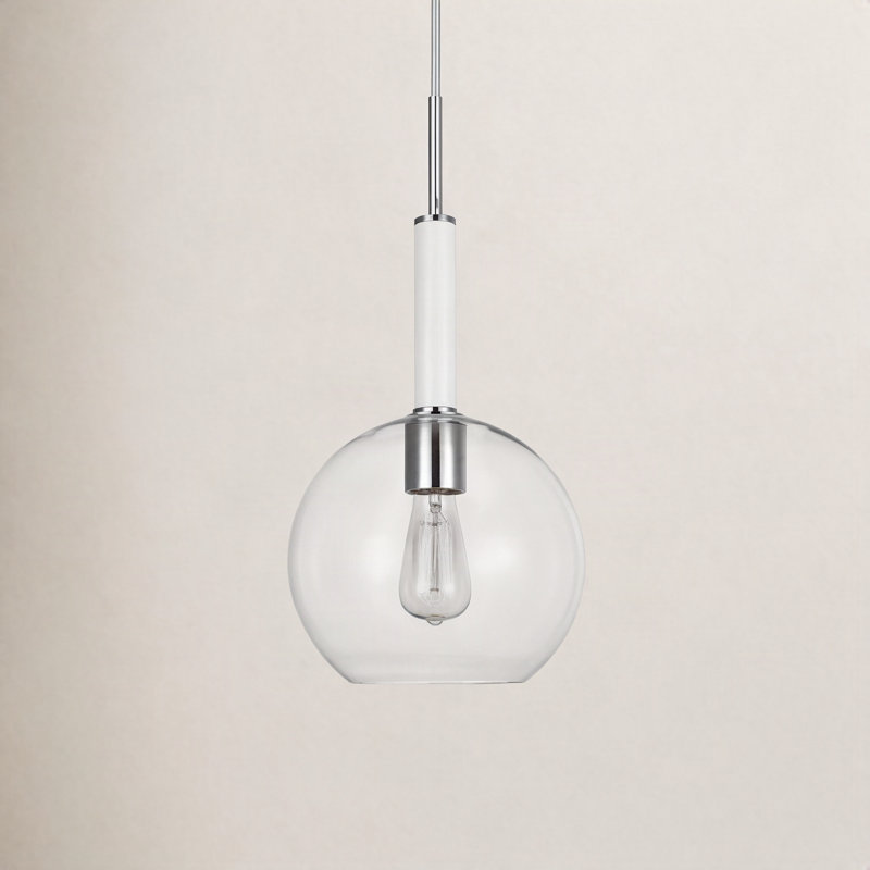 Shandra 1-Light Single Pendant, Polished Nickel