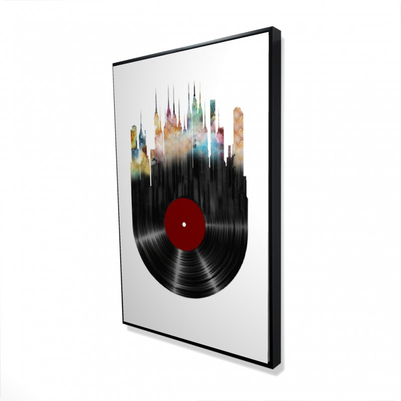 «Abstract City On A Vinyle Disc» sur toile