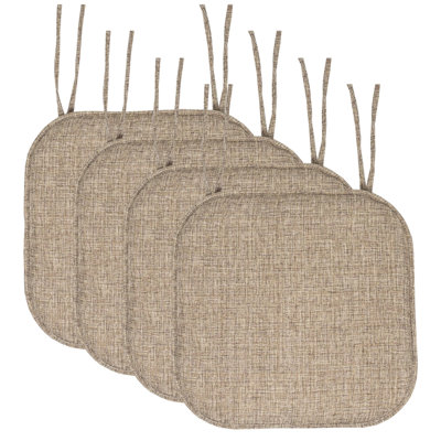 Aria Memory Foam Non-Slip 16" x 16" Chair Cushion Pad with Ties