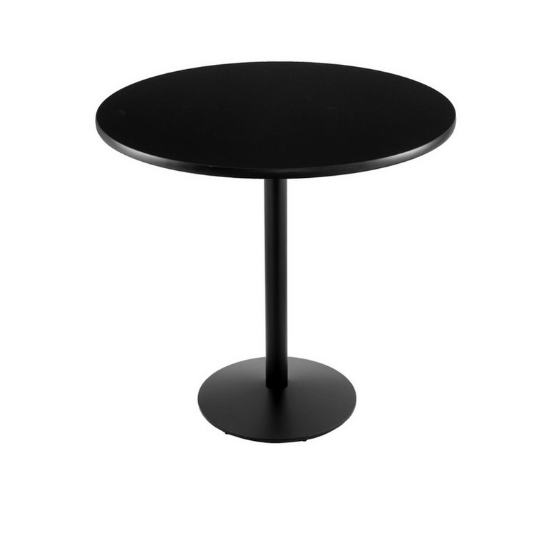 Table à piédestal à hauteur de bar, Noir, noir, noir, noir, Diamètre de 36 po, Noir, noir, noir, noir