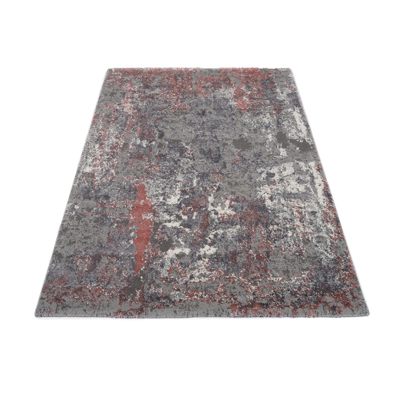 Glessite in Red/Grey Area Rug, Rectangle 120 x 170cm