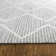 Simone Geometric Machine Made Power Loom Polypropylene Area Rug in Gray