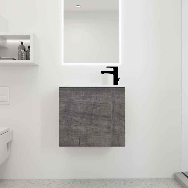 22"Floating Bathroom Vanity With Sink, Gray