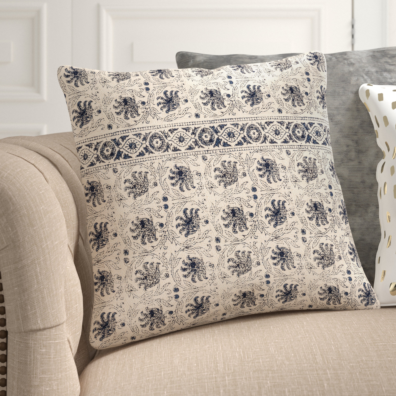 Coppell Cotton Throw Pillow, 22" x 22"
