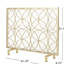 Cloison de foyer élégante en fer, motif de cercles superposés, panneau simple, protecteur doré, simple, or