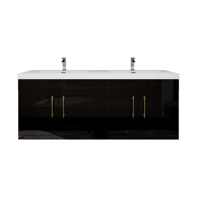 Romer 59''Wall-Mounted Double Bathroom Vanity Set