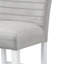 Ensemble de 2 chaises à hauteur de comptoir en velours gris et blanc à finition brillante élisaveta (ensemble de 2)