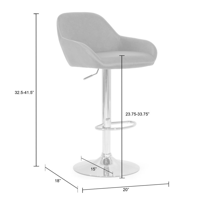 Ilmars Swivel Upholstered Faux Leather Adjustable Height Counter Stool
