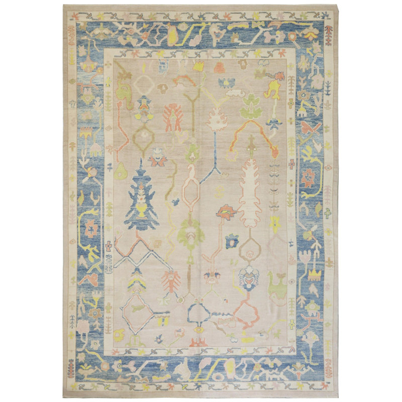 Tapis unique rectangulaire de 10 pi 7 po x 14 pi 10 po Oushak Rugs