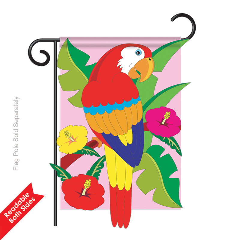 Drapeau de jardin en polyester 19 x 13 po Teston Parrot