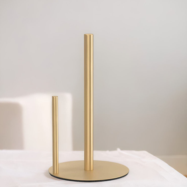 Gold & Marble Freestanding Paper Towel Holder Everly Quinn