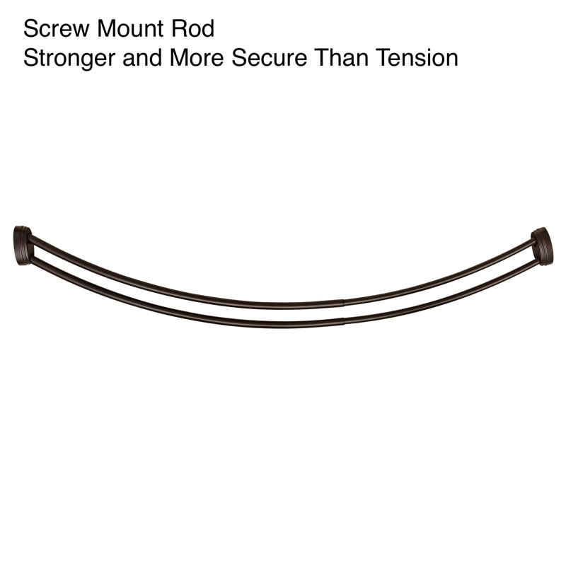 Bronze Wall Mounted Double Curved Aluminum Shower Rod