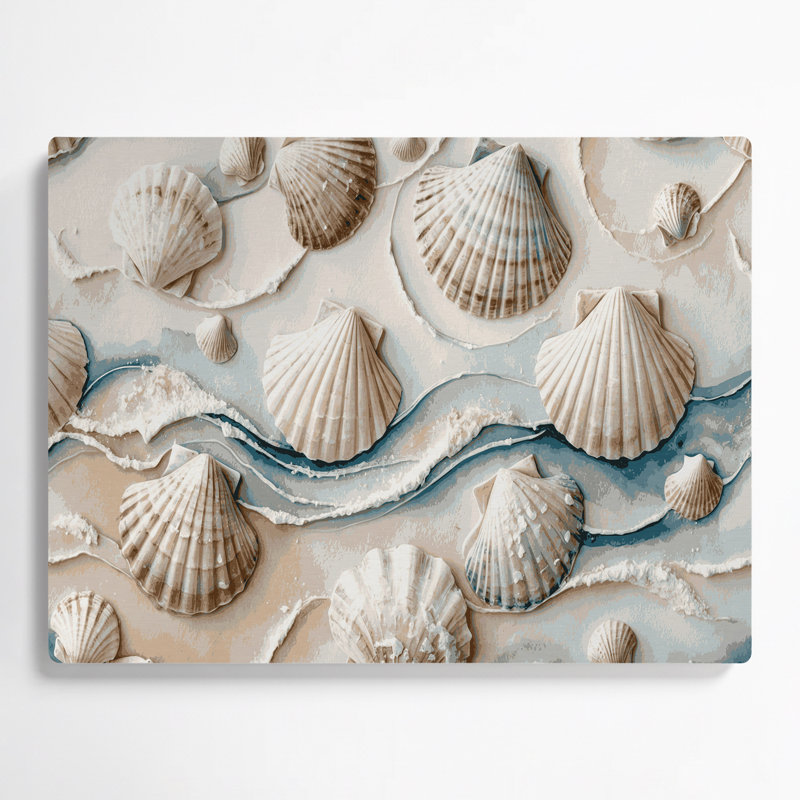 Bordure de coquillages côtiers, art mural gris en métal, H 11 po x l 14 po