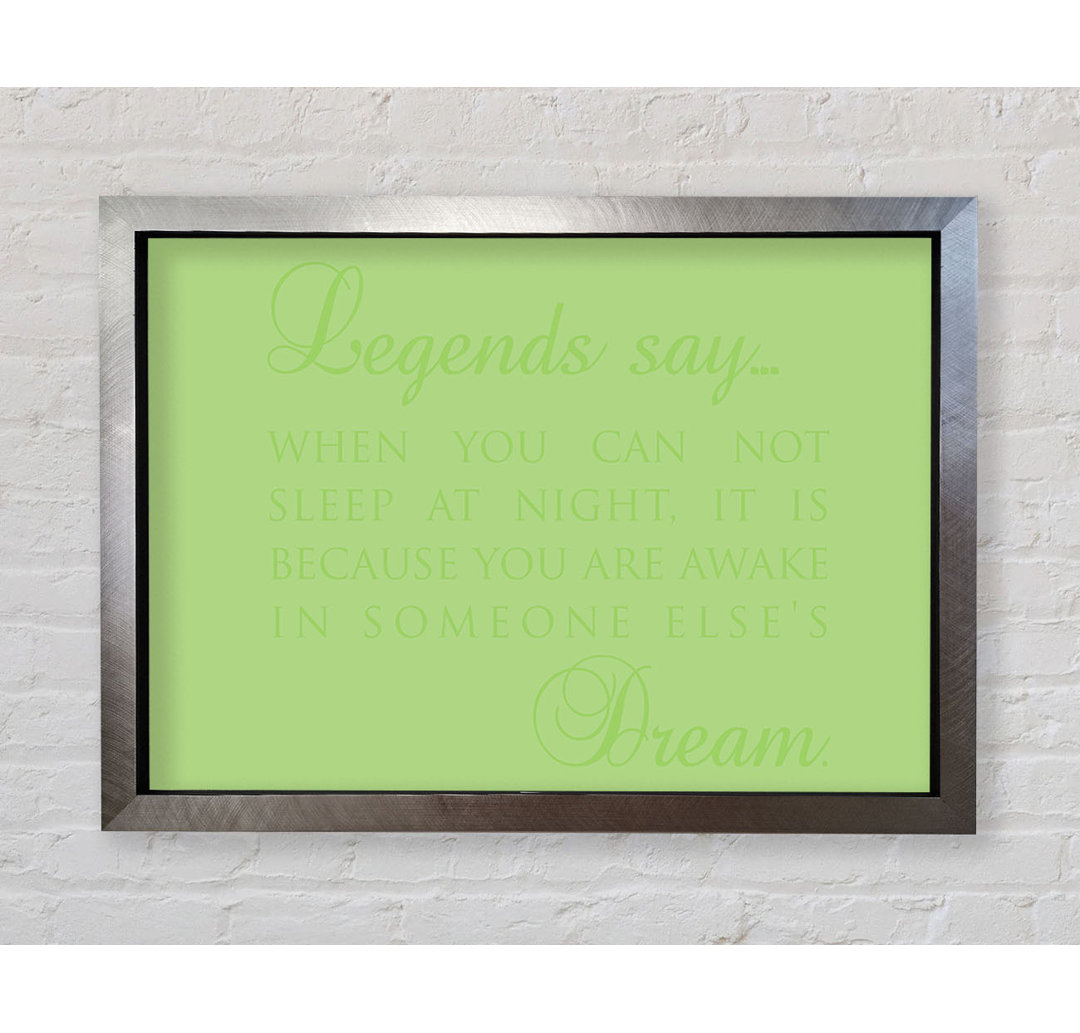 Legends Say Dream Lime Green - Einzelner Bilderrahmen Kunstdrucke