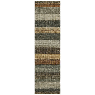 Machine Washable Indoor/Outdoor Xhevrie Khaki Rug