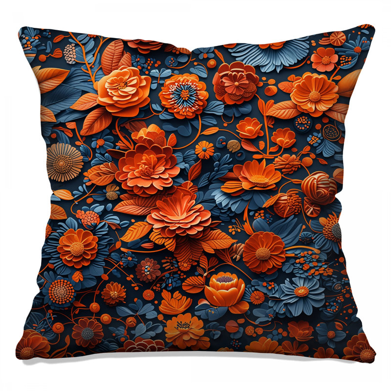 Coussins décoratifs oranges et bleus orange, 18 po x 18 po