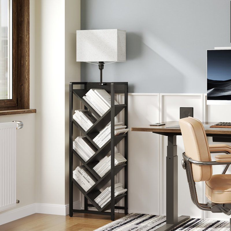 7-Tier Tree-Shaped Bookshelf with Light, 3 Lighting Modes, Floor-Standing Tall Bookcase, Corner Storage Shelf