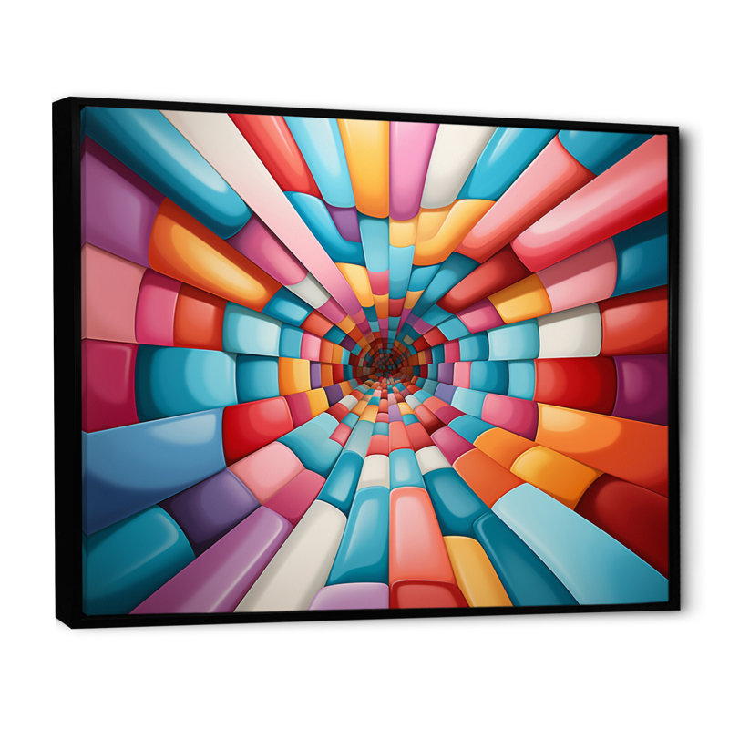 Op Spiral II sur toile, H 16 po x l 32 po x P 1 po, Cadre flottant noir
