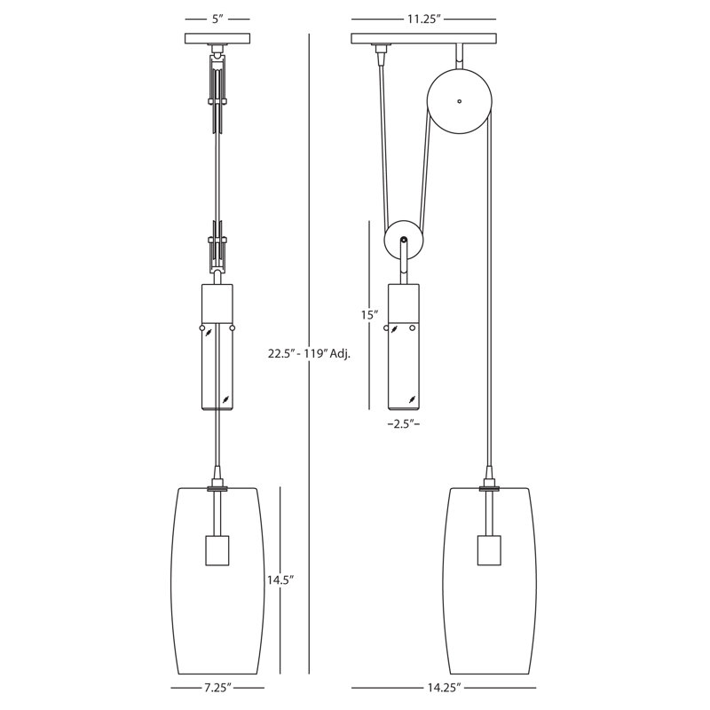 Gravity 1 - Light Pendant, Modern Brass