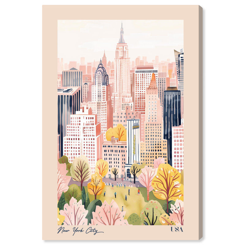 «Soft Spring New York Canvas», art de voyage par Art Remedy, Toile tendue, H 54 po x l 36 po