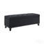 Pouf de rangement de 120 cm, banc de rangement avec charnières de sécurité, pouf capitonné en lin pour salon, entrée, couloir, repose-pieds, supporte jusqu'à 227 kg - Noir