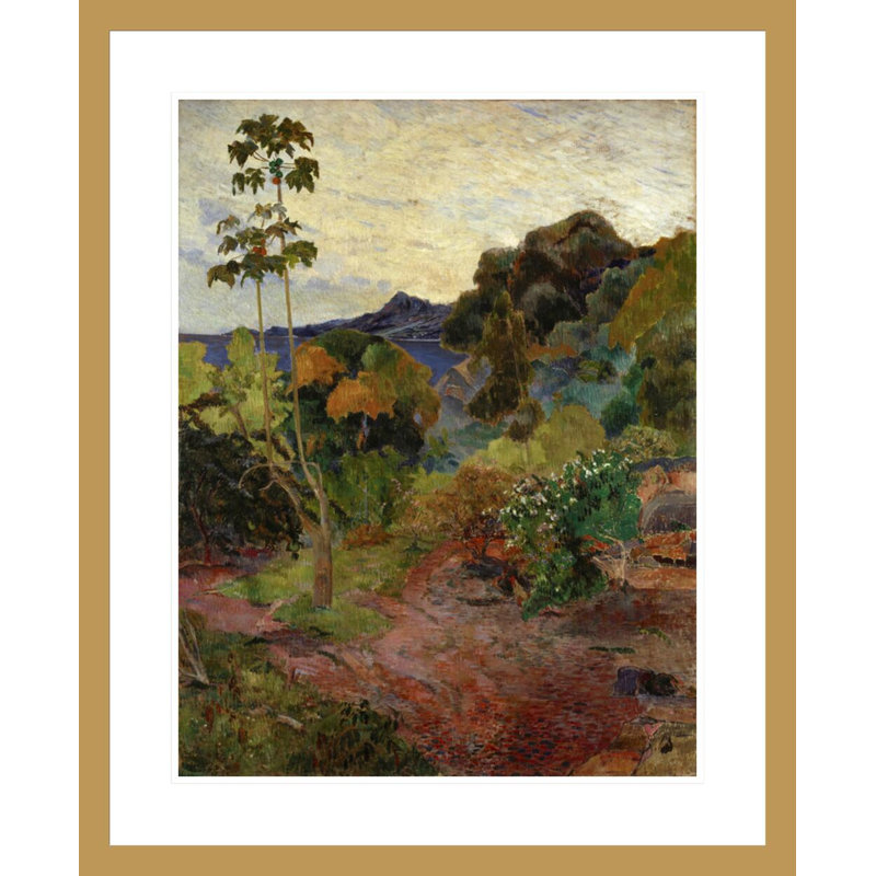 «Martinique Landscape» par Paul Gauguin - Estampe numérique encadrée, H 28,72 po x l 23,5 po