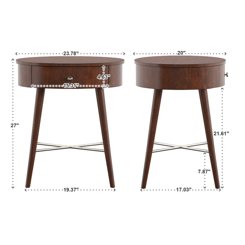 Table de bout avec rangement Lugenia, Espresso