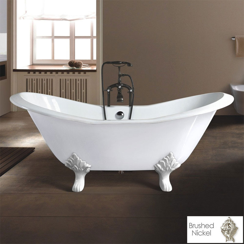 Baignoire de trempage à pattes 61" x 30" Grace, Nickel brossé