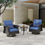 Tojuana 3 Piece Patio Set Rattan Outdoor Furniture Set with Cushions