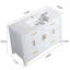 Ensemble de meuble-lavabo blanc 48 po avec lavabo en céramique, armoire de rangement abondante, 4 portes à fermeture douce et 4 tiroirs